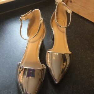 Simply Be Metallic Silver Ankle Strap Heels